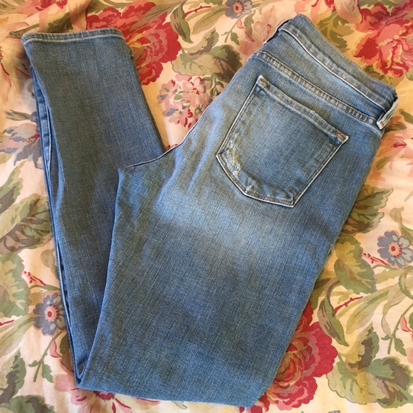 FRAME Size 28 (30) “Le Garçon Jean” Stretch Skinny Jean Distressed Med Blue Soft - Picture 3 of 16